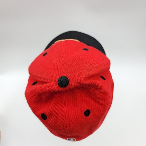 Phila 76ersNBA Fitted 7 1/28 Cap 3D Logo Red Black Hat Reebok - Picture 5 of 8